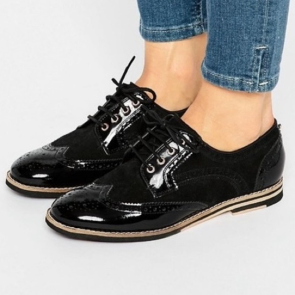 Ted Baker Anoihe Black Wingtip Brogue Lace Up Loafers